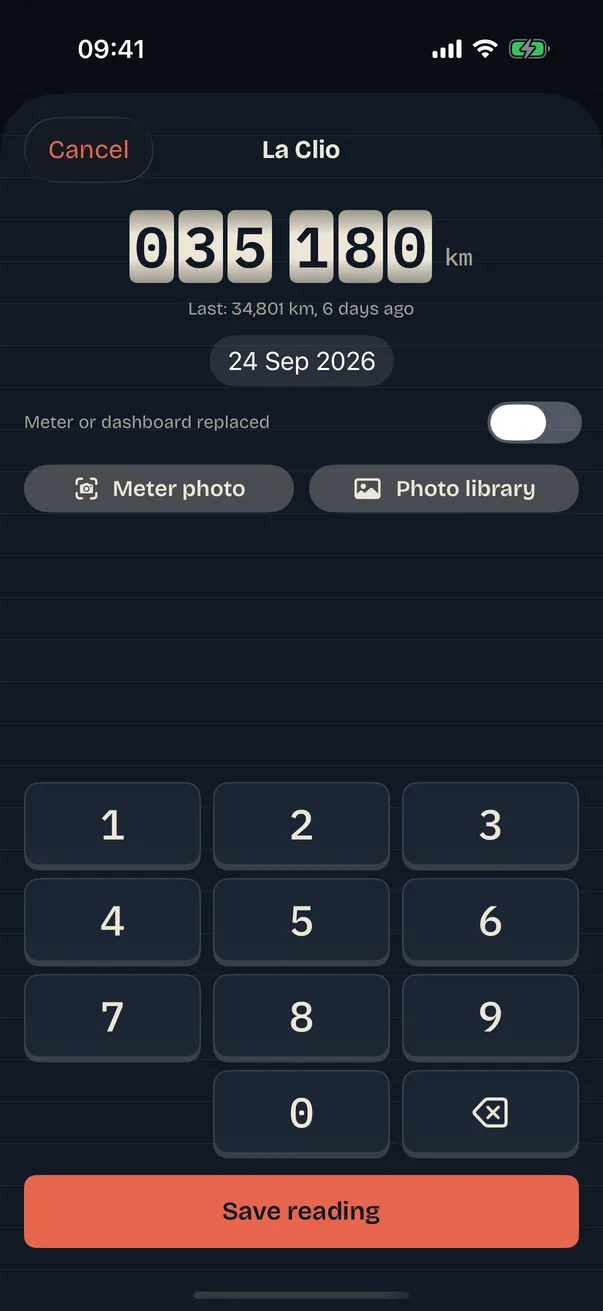 Quick meter reading with a numeric keypad