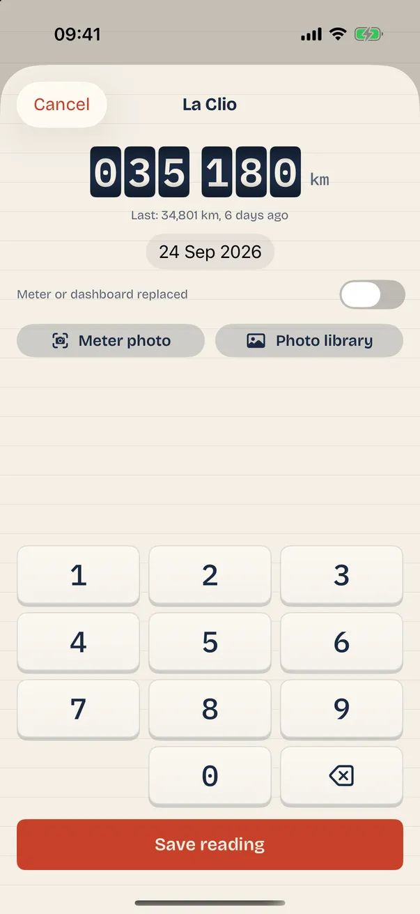 Quick meter reading with a numeric keypad